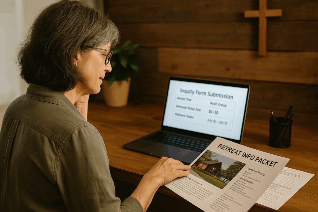 How Retreat Centers & Camps Capture and Convert More Inquiries through Improved Lead Handling Retreat Sales Coordinator Reviewing Inquiry Form