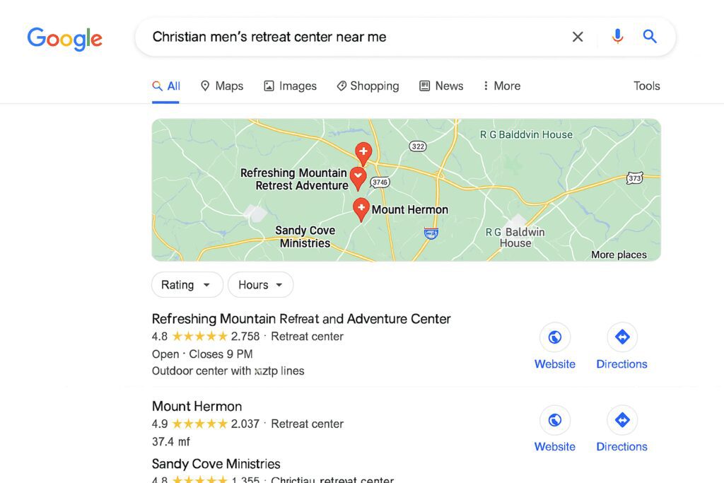 Men's Retreat Center Local Search Results Image