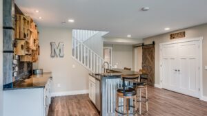 Remodeled basement project showcasing success from proven digital marketing solutions