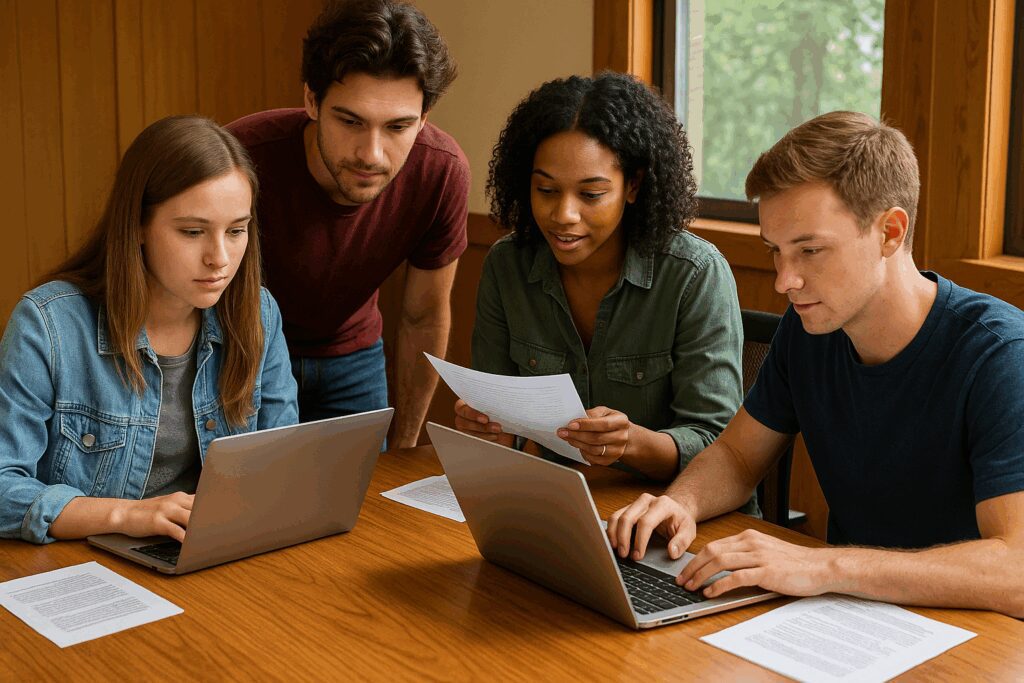 How Retreat Centers Can Use Blog Content to Build Visibility, Trust, and Lasting Impact Camp Staff Collaborating on Blog Content