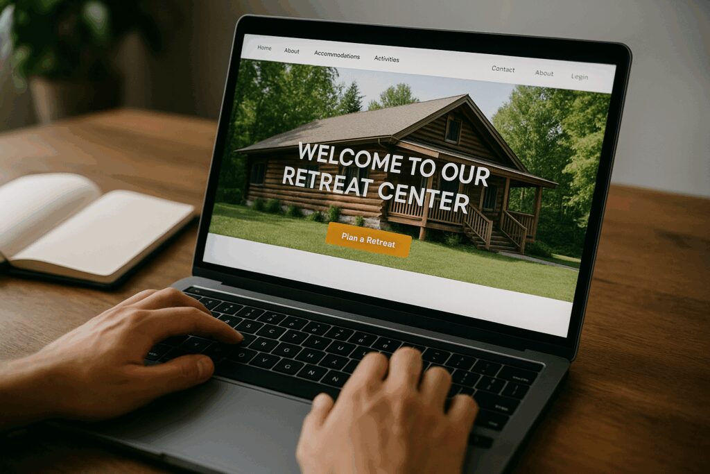 Camp Staff Member Viewing Retreat Center Website