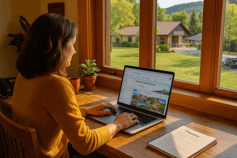 Retreat Center Director Reviewing Local SEO