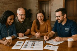 Retreat Center Staff Reviewing Guest Profiles
