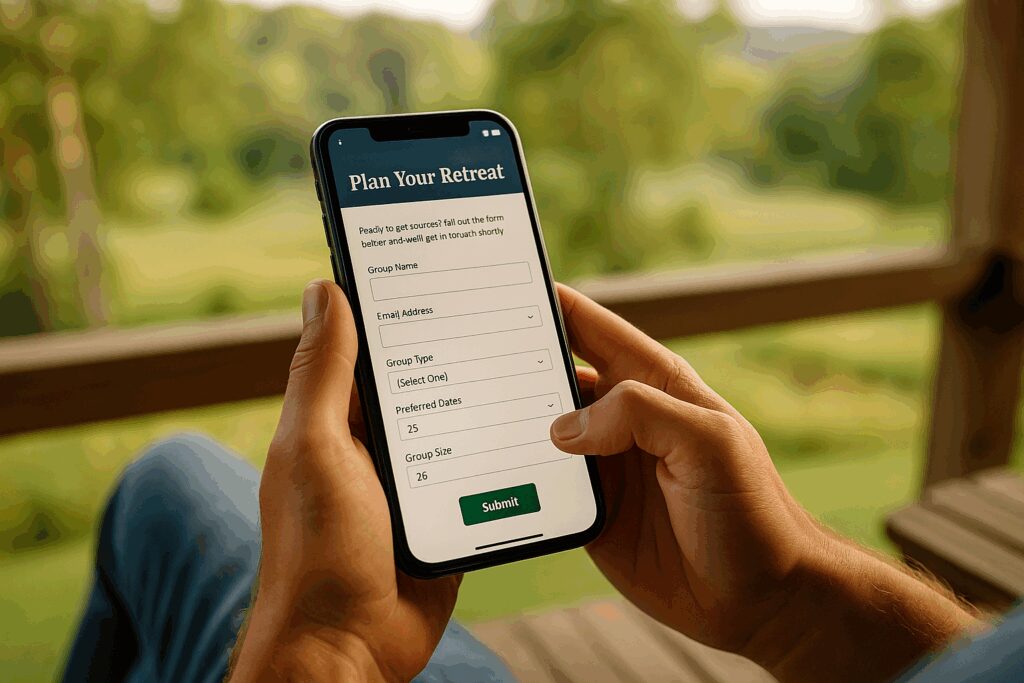 Retreat Inquiry Form on Mobile Device
