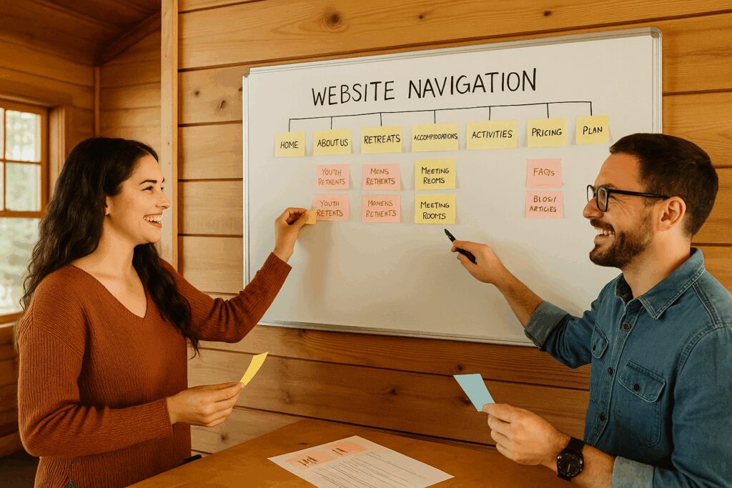 Retreat Staff Mapping Out Website Navigation