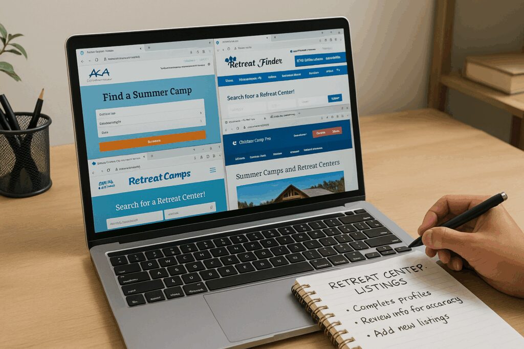 Screenshot of Retreat Center Directory Listings