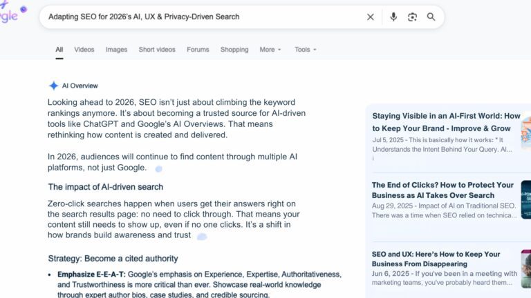Image showing serps adapting to AI and SEO changing