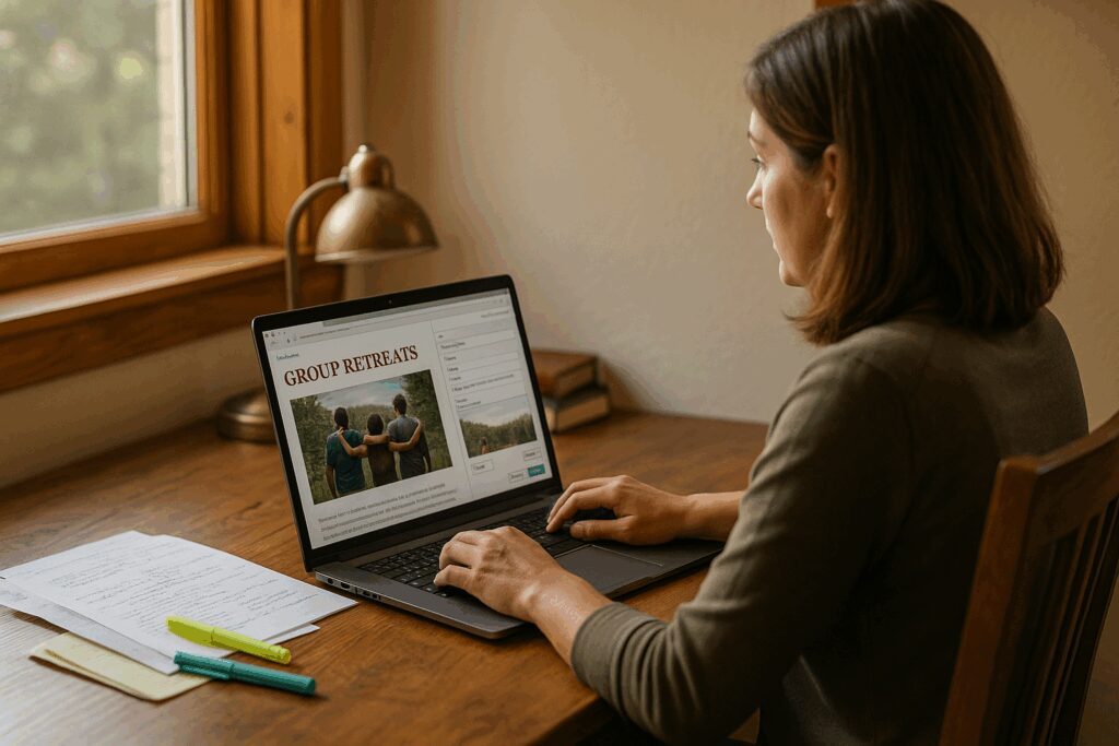 How Retreat Centers and Camps Can Develop Organic Traffic That Fuels Long-Term Growth Camp SEO Manager Working on Optimizing Group Retreats Landing Page