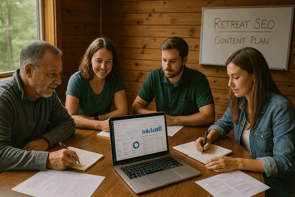 Retreat Center Staff Reviewing SEO Strategy
