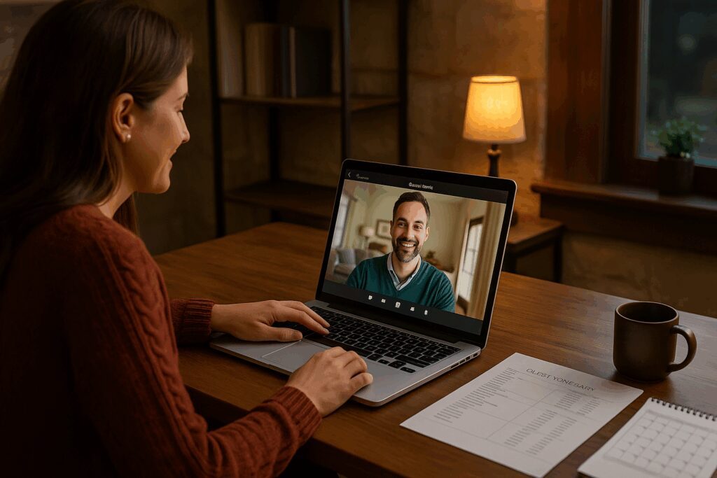 Strengthen Your Retreat Sales Process to Turn More Inquiries into Retreat Bookings Retreat Sales Coordinator Meeting with Pastor over Zoom