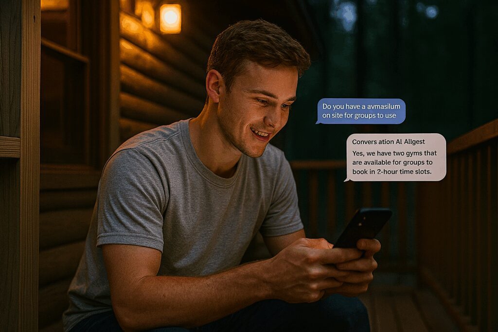 Youth Ministry Leader Texting Camp and getting response from Conversation AI Agent