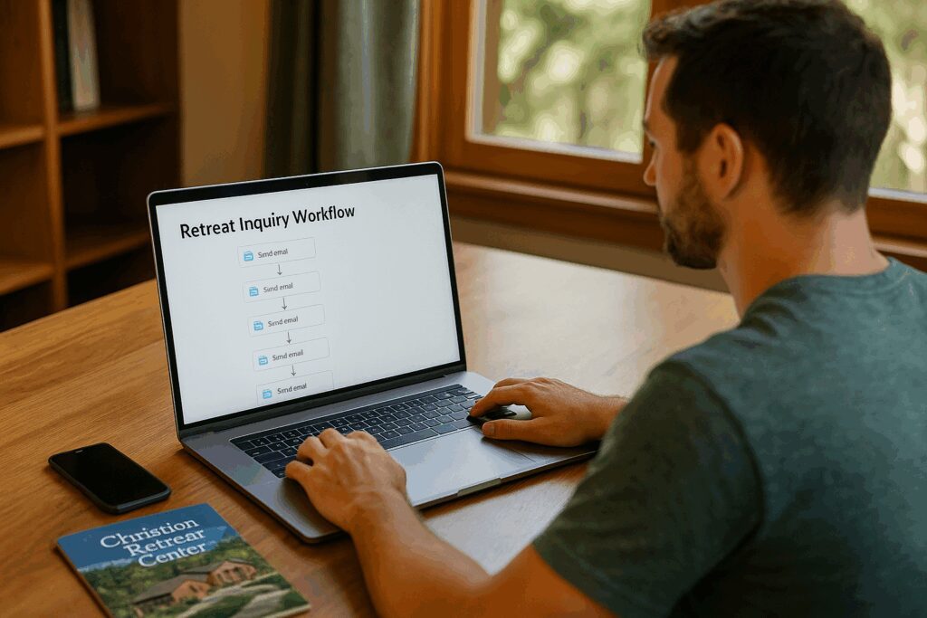 Accelerate Your Impact: Scale Your Camp Outreach and Deepen Retreat Guest Engagement Camp Sales Coordinator Working on Building an Automated Retreat Inquiry Lead Nurturing Workflow