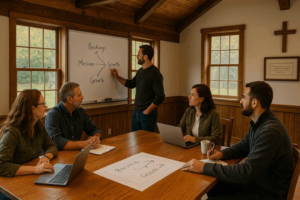 The Retreat & Camp Growth Roadmap: A Proven System to Grow Bookings and Increase Impact Camp Staff Team Working on Retreat Marketing Strategy
