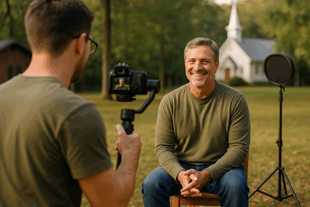How to Use Video Ads to Grow Awareness for Your Retreat Center or Camp Camp Videographer Shooting Customer Testimonial Video