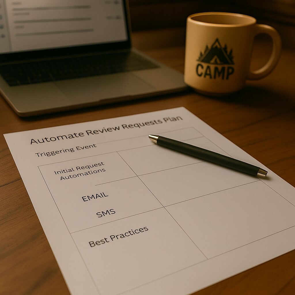 Automate Review Requests to Strengthen Your Reputation and Drive Referrals Retreat Director Beginning to Map Out Plan for Review Request Automation