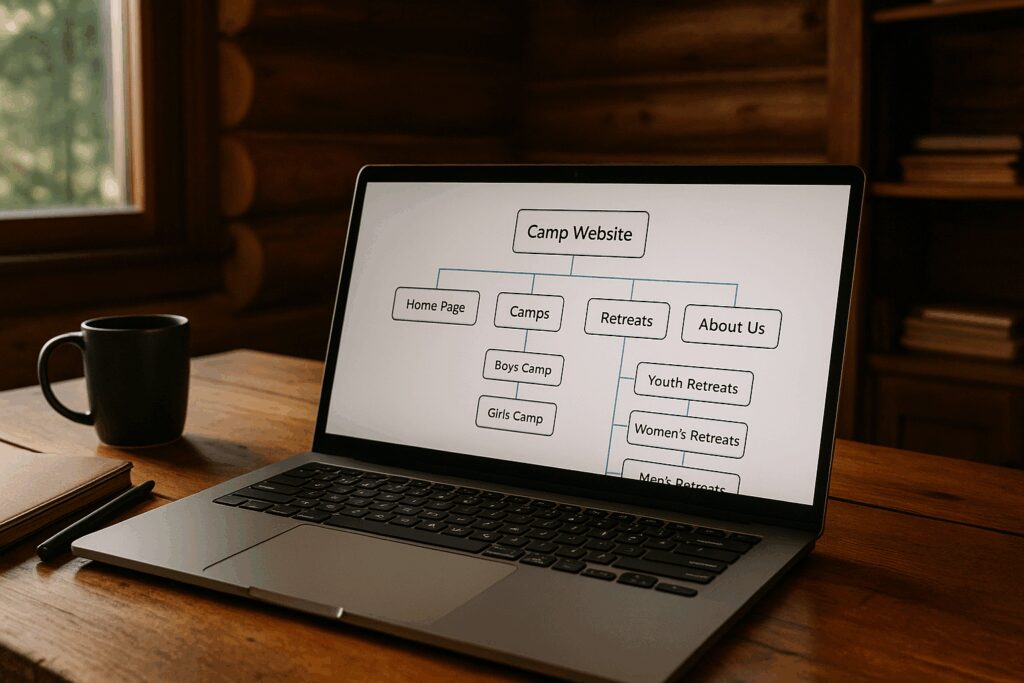 Screenshot showing Camp Website Sitemap