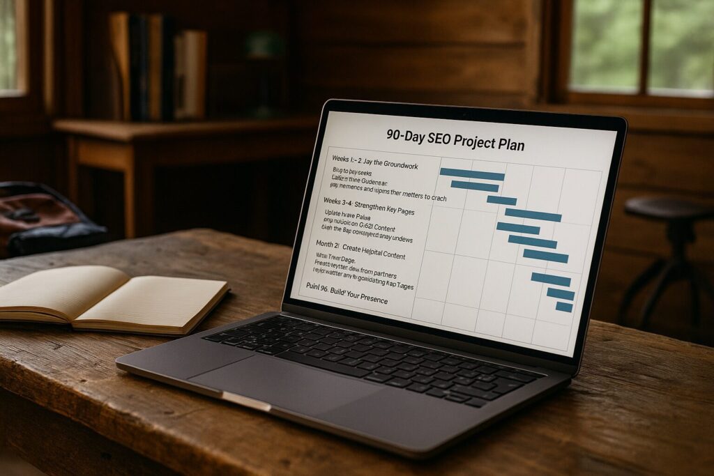 Screenshot of 90-Day SEO for camps Project Plan