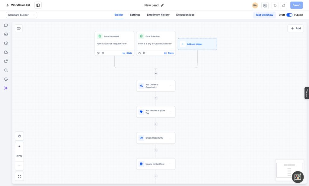 Automated lead follow up with a CRM